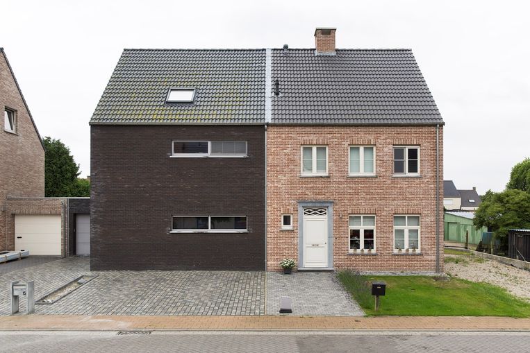Buurhuizen in België, in Zandvliet (2014). Een foto uit de serie die Hans van der Meer maakte voor Document Nederland. Beeld Hans van der Meer