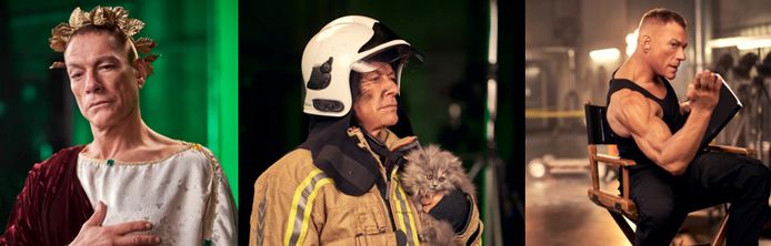 Kruipt Van Damme bijvoorbeeld in de rol van een Romeinse keizer of speelt hij een brandweerman die een kat redt?