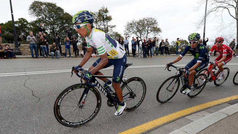 Nairo Quintana tijdens de Ronde van Catalonië. Beeld afp