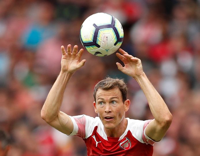 Stephan Lichtsteiner, de van Juventus overgekomen rechtsback van Arsenal.