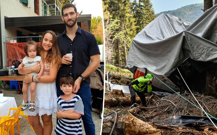 De kleine Eitan met zijn gezin. Zijn mama, papa en broertje kwamen om bij het ongeval met een kabelbaan bij Lago Maggiore in Noord-Italië. Ook zijn overgrootouders overleefden de val niet.