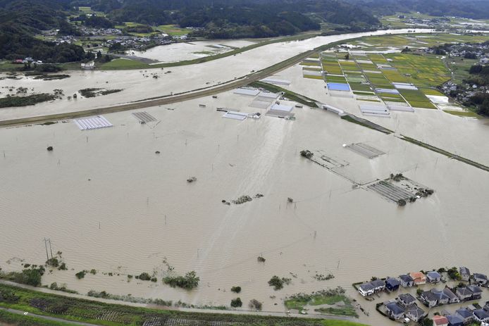 Overstromingen op Kyushu.