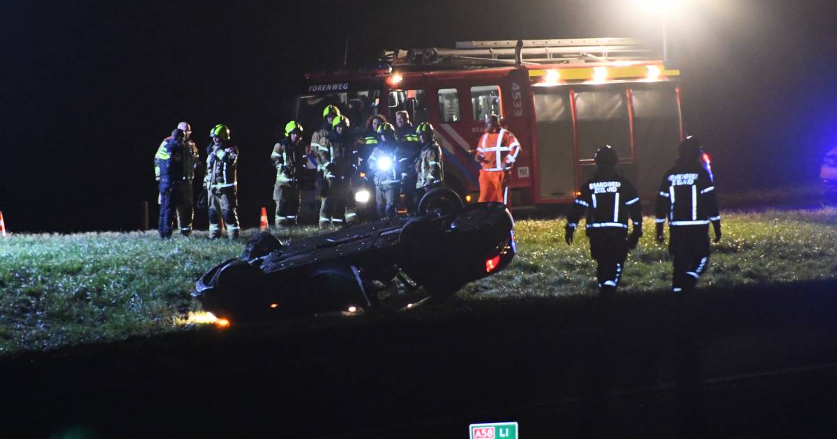 Automobilist gewond na ongeluk op A58 bij Middelburg.