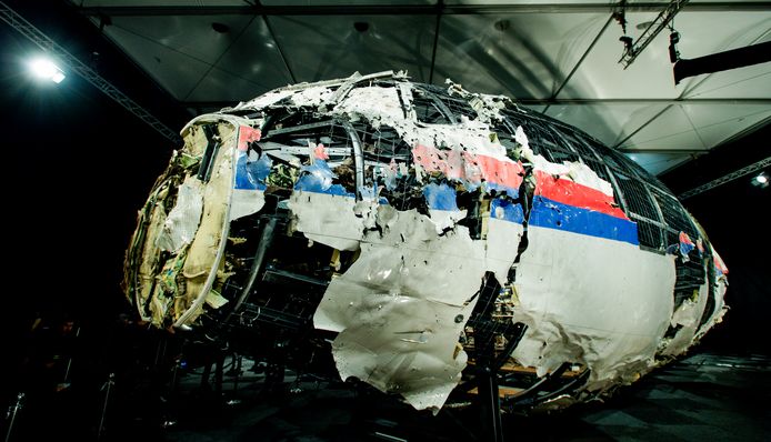 De reconstructie van een deel van de cockpit van MH17.