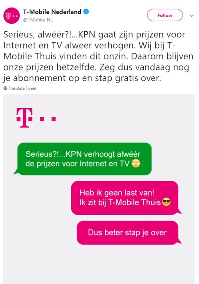 T-Mobile steekt de draak prijsverhoging KPN | Tech | AD.nl