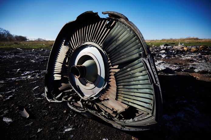 Onderdelen van de gecrashte vlucht MH17 van Malaysia Airlines in het oosten van Oekraine, 100 dagen na het ongeluk.