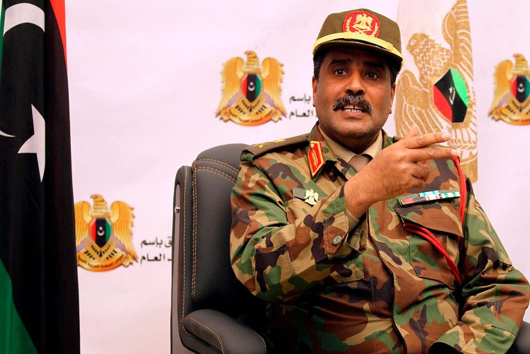 Brigadier Ahmed al-Mesmari, woordvoerder van Haftars Libische Nationale Leger. Beeld AFP