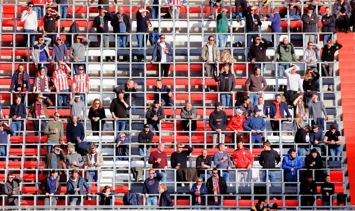 PSV-supporters afgelopen weekend in het thuisduel met FC Groningen.