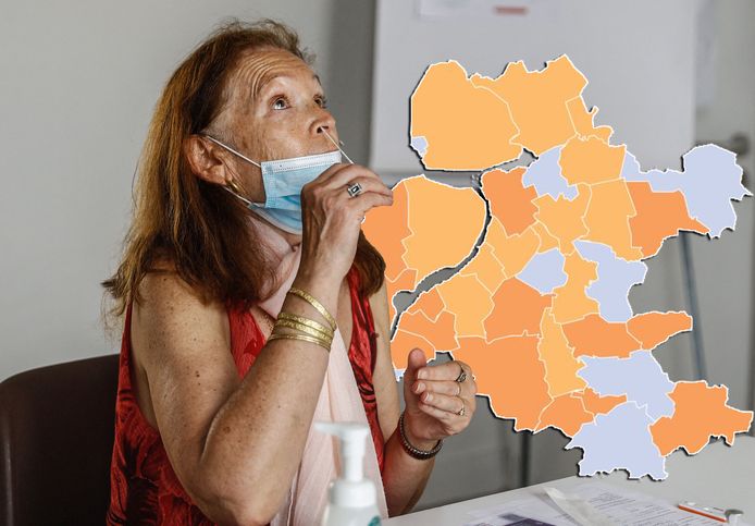 Zo ziet de coronakaart van zondag 15 augustus eruit.