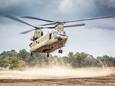 Een Chinook van Defensie, tijdens een eerdere training, elders in het land.