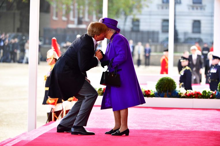 Willem-Alexander op staatsbezoek in het Verenigd Koninkrijk afgelopen jaar. Beeld ANP