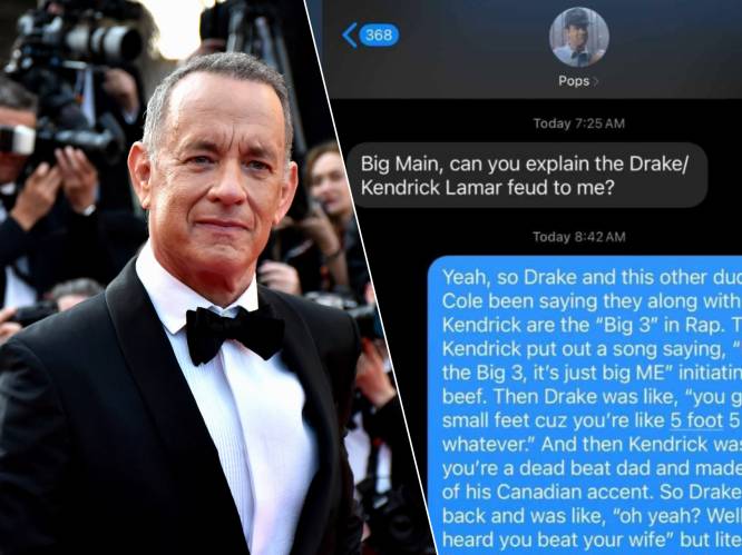 Tom Hanks vraagt aan zijn zoon om de ruzie tussen Drake en Kendrick Lamar uit te leggen: “Wie is er aan het winnen?”