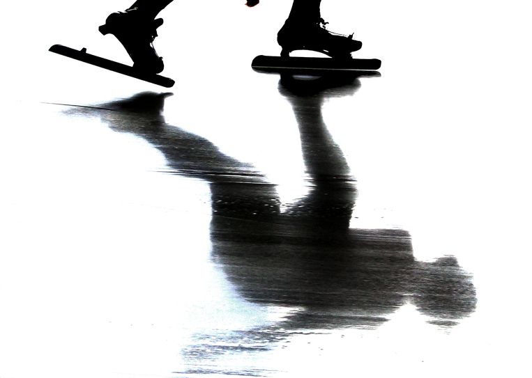 Een schaatser tijdens de NK afstanden in 2004 in Assen. Beeld Jiri Buller