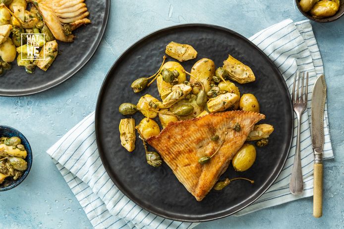 Wat Eten We Vandaag Rogvleugel Met Artisjok Kapperappeltjes Crushed Potatoes Koken Eten Ad Nl