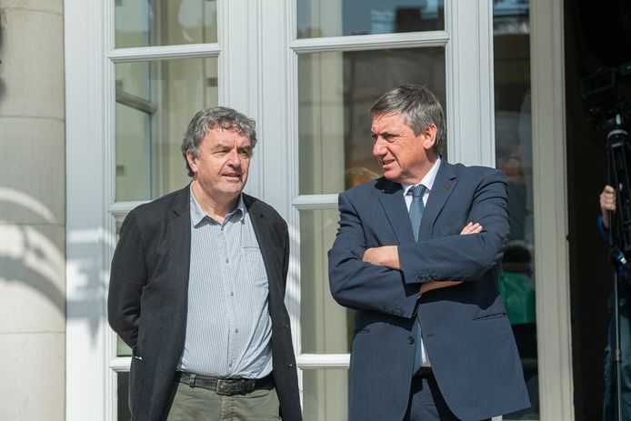 Peter Vermeulen (Ringland) en Vlaams minister-president Jan Jambon vorige week in Brussel, waar de contouren voor de komende vijf jaar van het Toekomstverbond werden getekend.