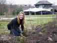 Het is nog te koud voor bloemzaad, dus plant Michelle van Asperen een struikje herfsthooi.