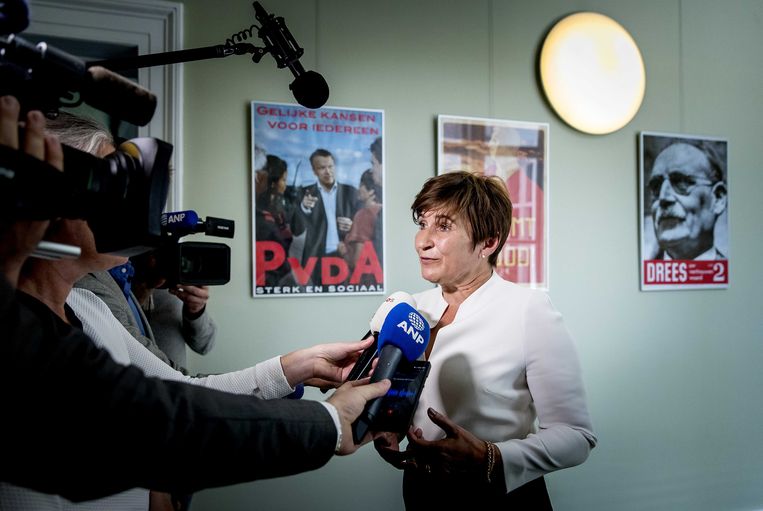 PvdA-Kamerlid Lilianne Ploumen reageert op de situatie rondom bestuursvoorzitter André Postema van de stichting Limburgs Voortgezet Onderwijs LVO. Beeld ANP