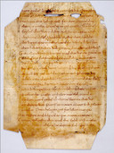 Een pagina uit de Oudsaksische  Heliand, dat circa 830 is geschreven door een monnik uit Fulda.