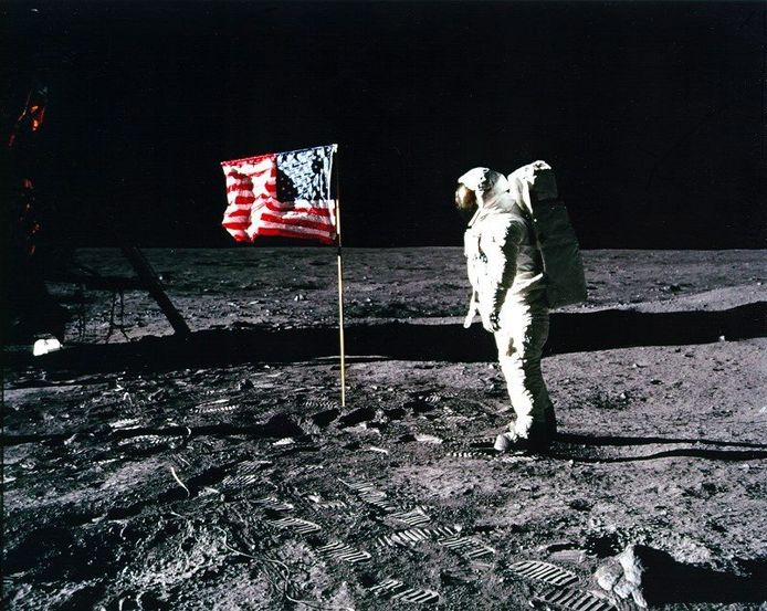 Neil Armstrong op de maan op 20 juli 1969.