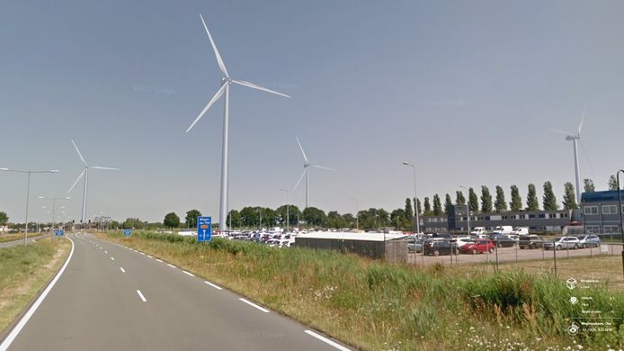 Een visualisatie van het toekomstige windpark Elzenburg-De Geer op de rand van Oss en Berghem.