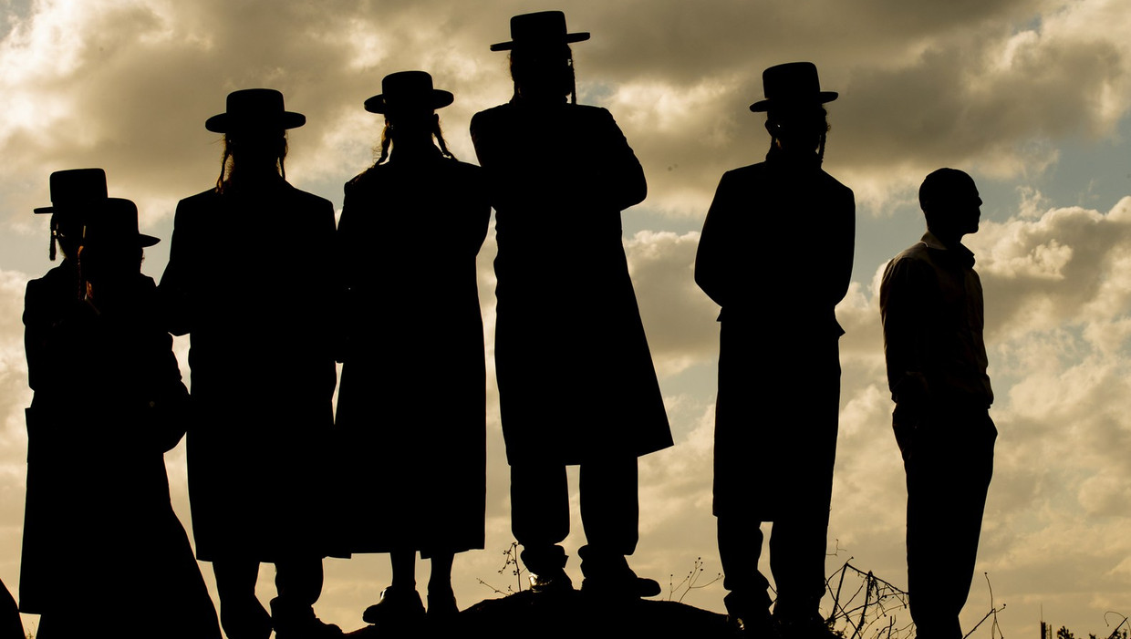 Ultra-orthodoxe joden in de stad Atlit. Beeld afp