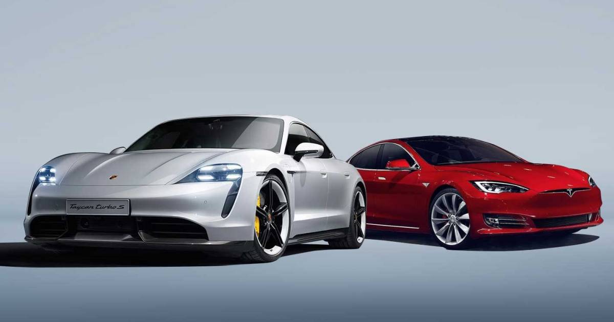 Elon Musk stuurt Tesla naar circuit na recordtijd elektrische Porsche