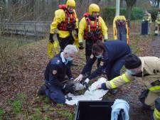 Gans zit avond en nacht vast aan visdraad en tak: brandweer kan dier pas dag later bevrijden