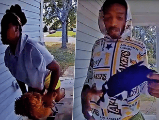 Vrouw vlucht voor achtervolger en filmt hoe die dan handschoenen en straps bovenhaalt