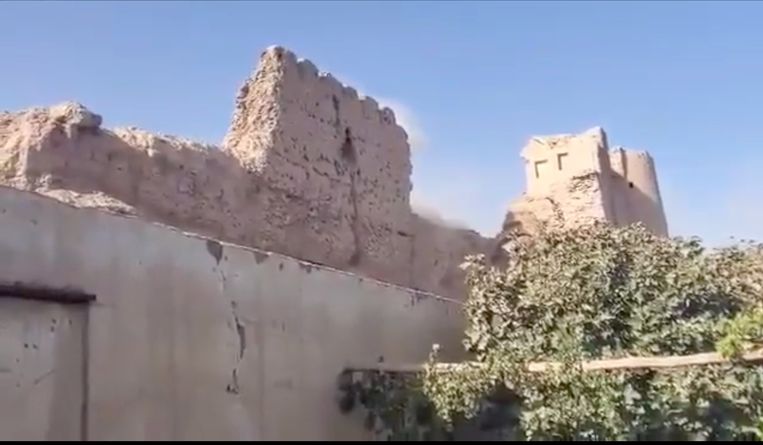 Op de plek van het Qal’ah-i-Girishk-fort uit de 10de eeuw moet een nieuwe koranschool komen. Beeld Twitter Ahmad Rayed
