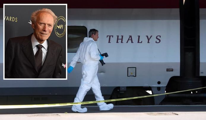 Een lid van het gerechtelijk lab doet forensisch onderzoek na de verijdelde Thalysaanslag. Regisseur Clint Eastwood maakte in 2018 de speelfilm 'The 15:17 to Paris'.
