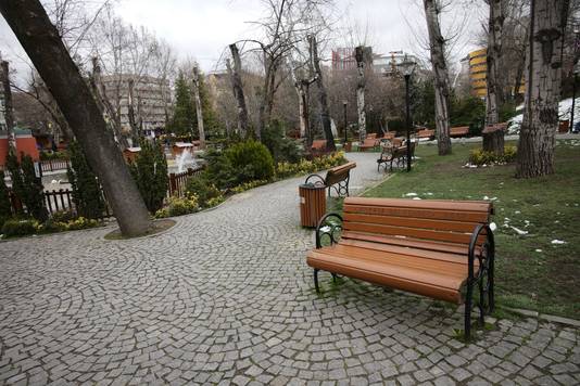 Een verlaten park in Ankara.