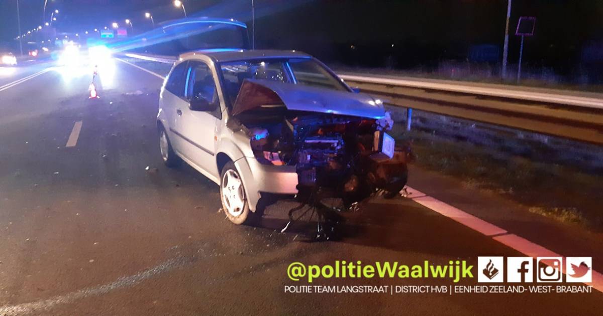 Tilburgers slaan op de vlucht na botsing op N261 en verstoppen zich in de bosjes.