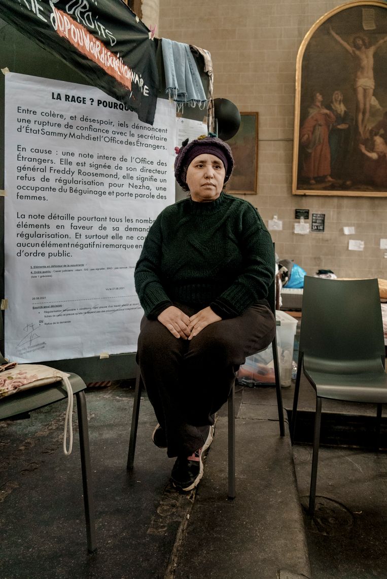 Nezha Alouah ziet een nieuwe hongerstaking niet zitten, in tegenstelling tot andere sans-papiers. Beeld Eric de Mildt