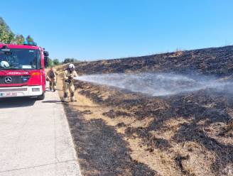 Honderd meter kurkdroog gras gaat in vlammen op 