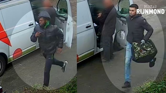 De overvallers staan goed herkenbaar op bewakingscamera's.
