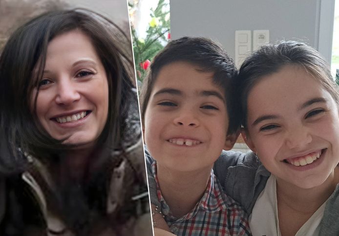 Sara met haar zoon Marty (7) en dochter Emmy (9)