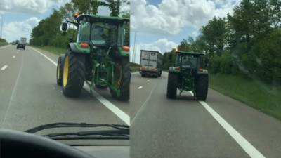 Dashcam kan tractor op autosnelweg in Bekkevoort vastleggen
