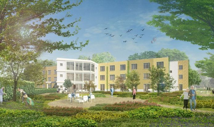 De geplande nieuwbouw in Kamp-wijk in Lindenholt. Veel te kolossaal, menen omwonenden.