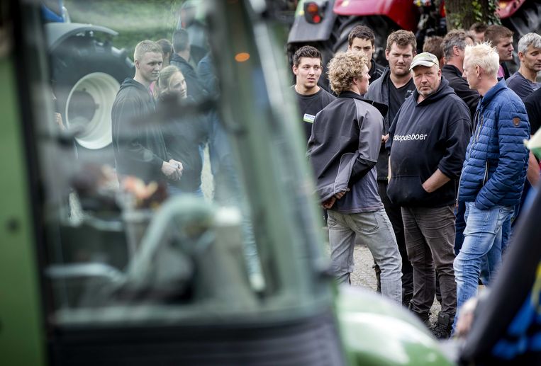 Boeren voeren actie tegen het stikstofbeleid.  Beeld ANP