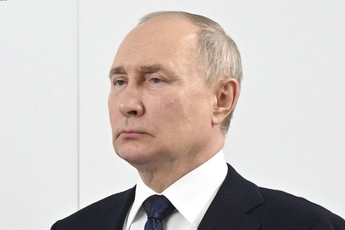 De Russische president Vladimir Poetin vandaag in Kaliningrad.