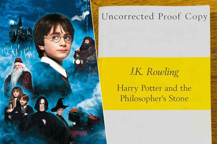 De zeldzame proefdruk van ‘Harry Potter en de Steen der Wijzen’.