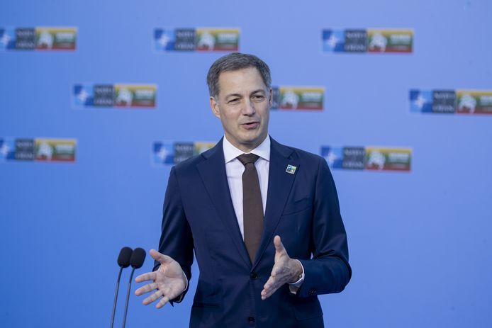 Premier Alexander De Croo vorige week in Vilnius op de NAVO-top.