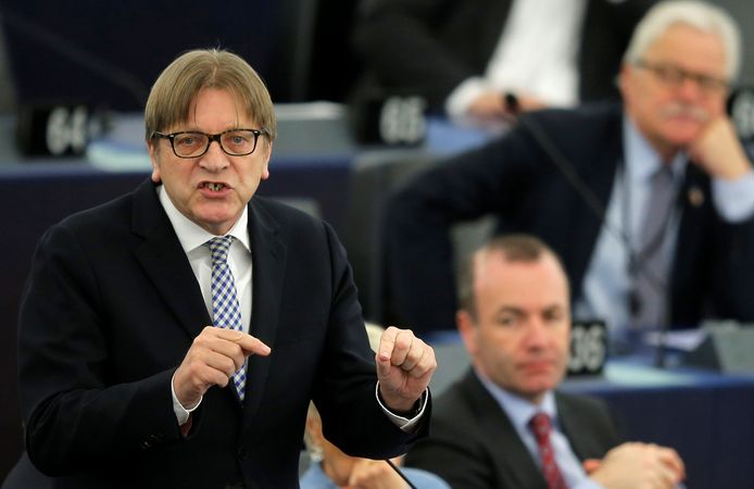 Guy Verhofstadt, hoofdonderhandelaar namens het Europees parlement voor de brexit, hoopt met name op een doorbraak rond het scenario van een douane-unie. “Op die manier vermijden we een harde brexit en lossen we ook het probleem van de Ierse grens op.”