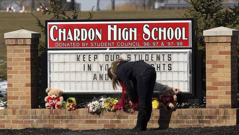 De school in Chardon waar gisteren de schietpartij plaatsvond. Beeld reuters