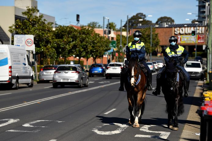 Politie te paard in Sydney.