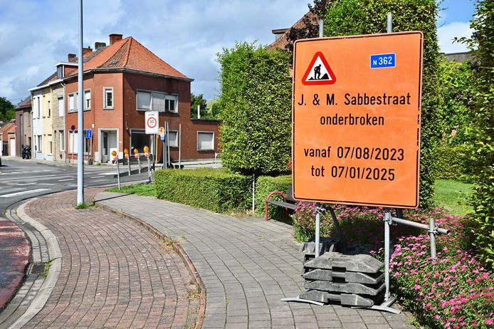 De Sabbestraat in Menen gaat voor anderhalf jaar dicht.