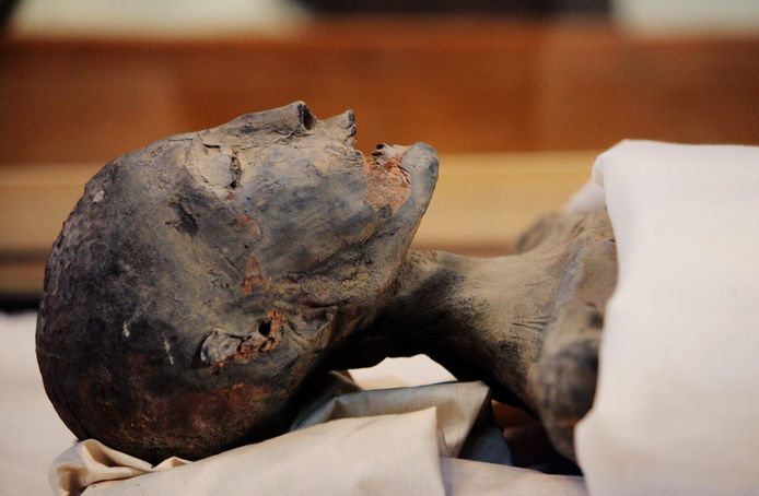 De mummie van de moeder van Toetanchamon.