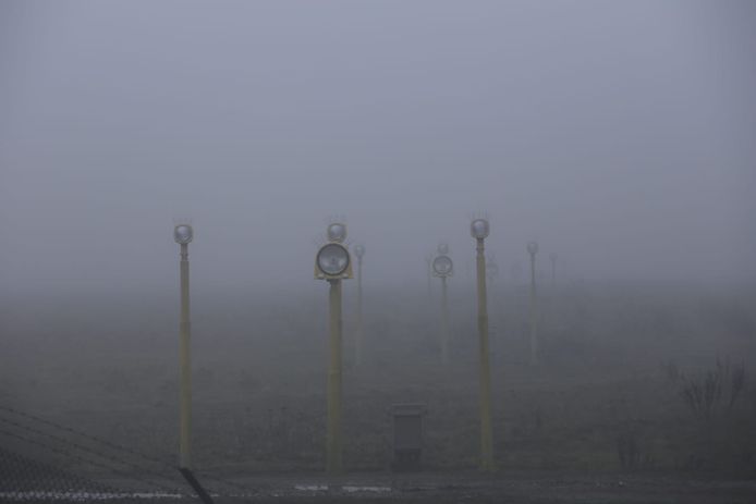 Dichte mist op Eindhoven Airport