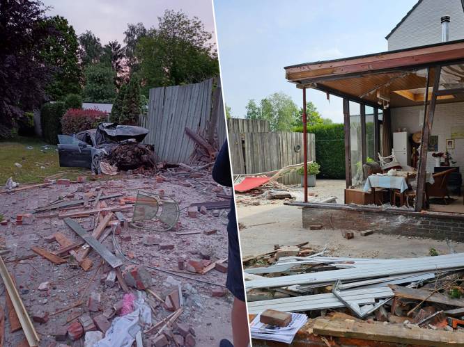 IN BEELD. Enorme ravage na verkeersongeval in Lichtaart: “Hij miste onze slaapkamer op een haar na”