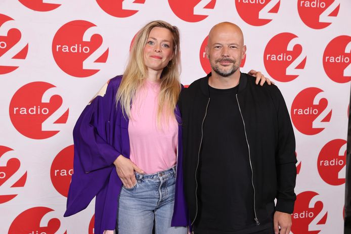 Flip Kowlier en Katrien Vanderlinden op de Eregalerij van Radio 2.
